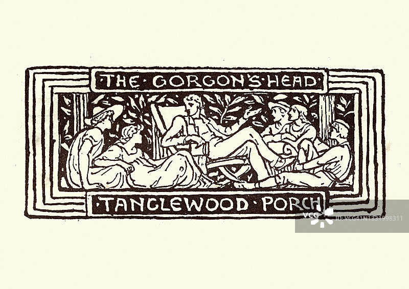 讲述戈耳工头像的故事，沃尔特·克莱恩，19世纪图片素材