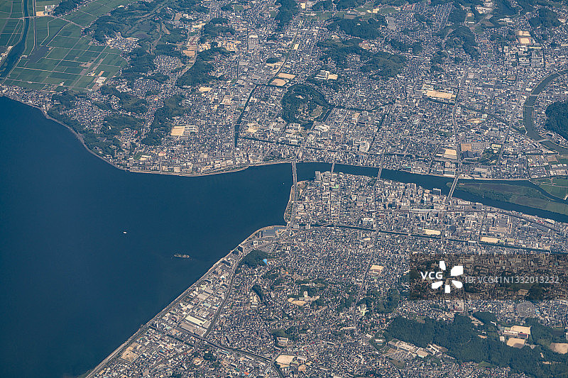 鸟瞰日本岛根县松江市图片素材