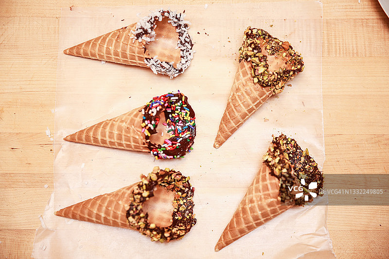 自制冰淇淋甜筒图片素材