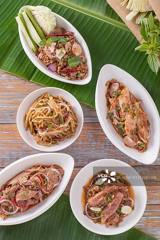 广受欢迎的泰国东北部美食图片素材