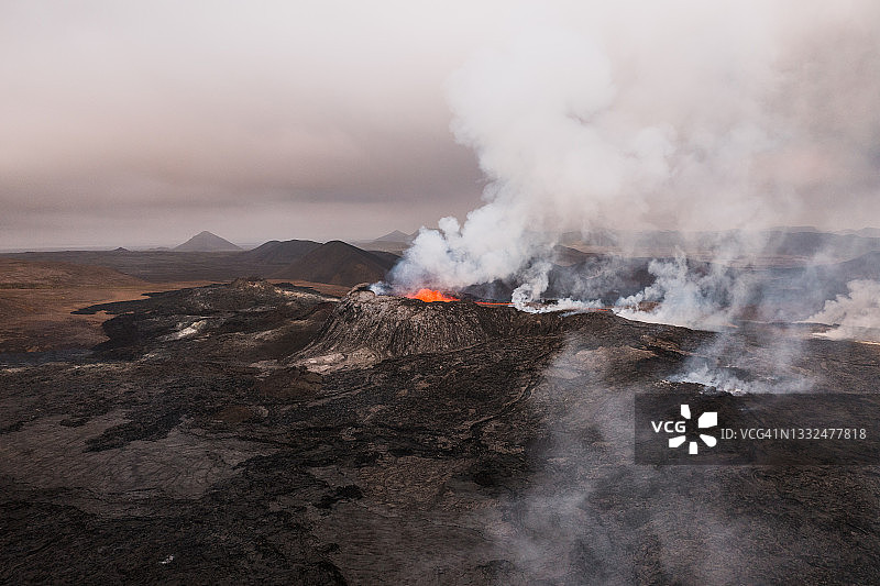 冰岛喷发火山景观图片素材