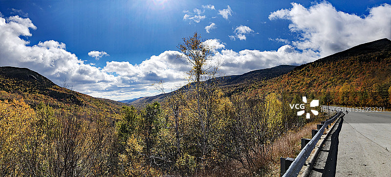 新罕布什尔州粉红汉姆峡谷白山国家森林公园图片素材