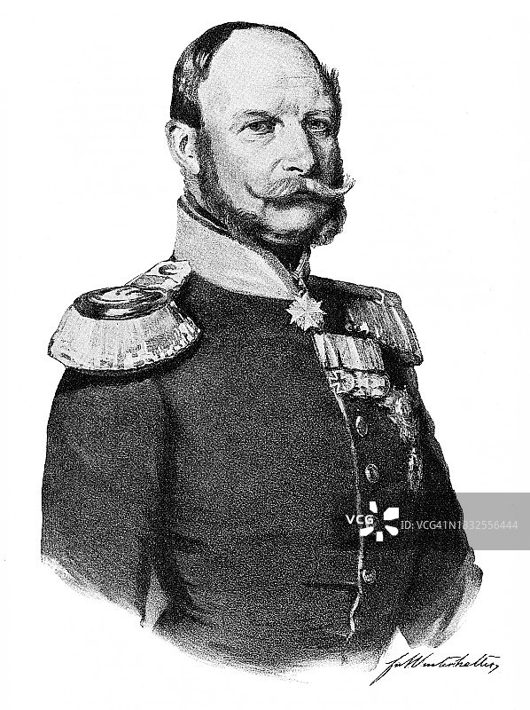 普鲁士国王威廉一世皇帝肖像图片素材