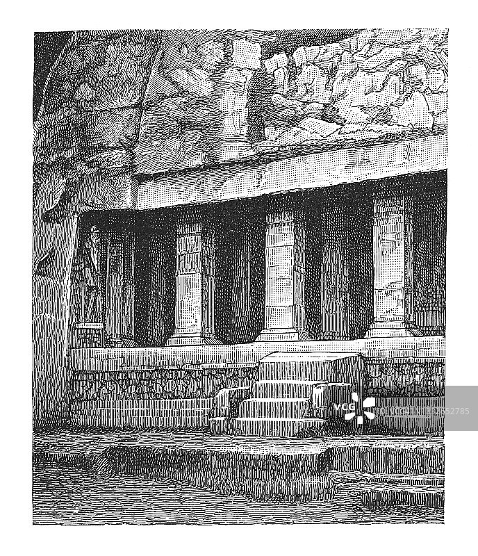 印度建筑古老雕刻插图图片素材