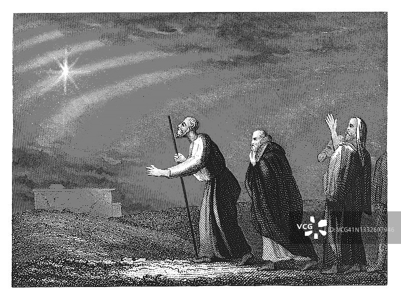 东方三博士和星星的新约插画图片素材