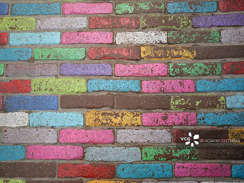 彩色路面砖图片素材