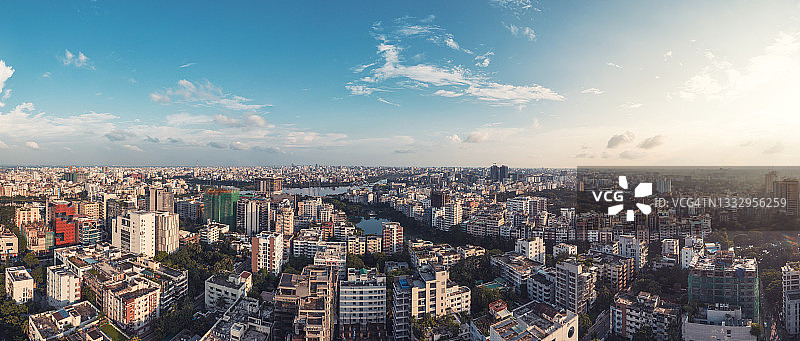孟加拉国达卡城市景观日落全景图片素材