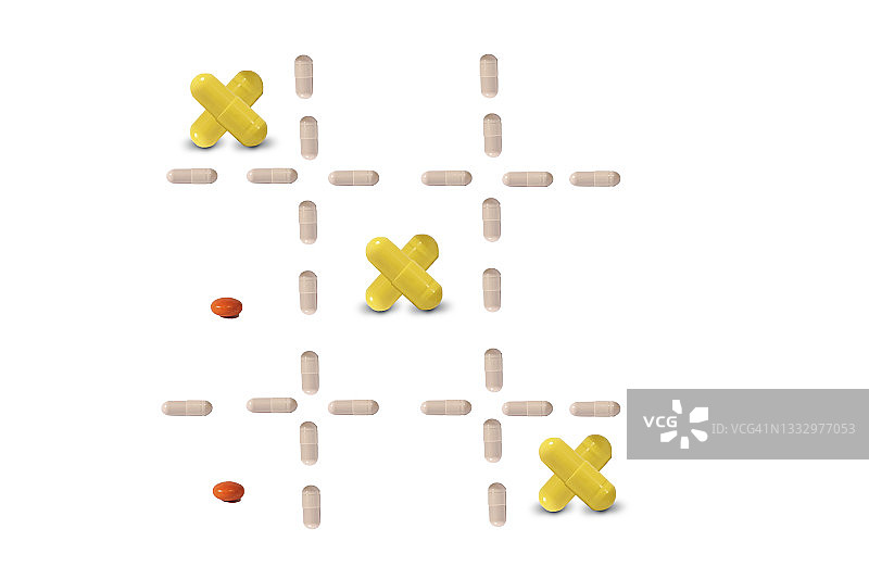 井字棋药丸和胶囊图片素材