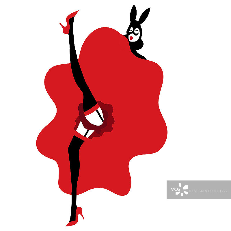 康康舞女郎表演插画图片素材