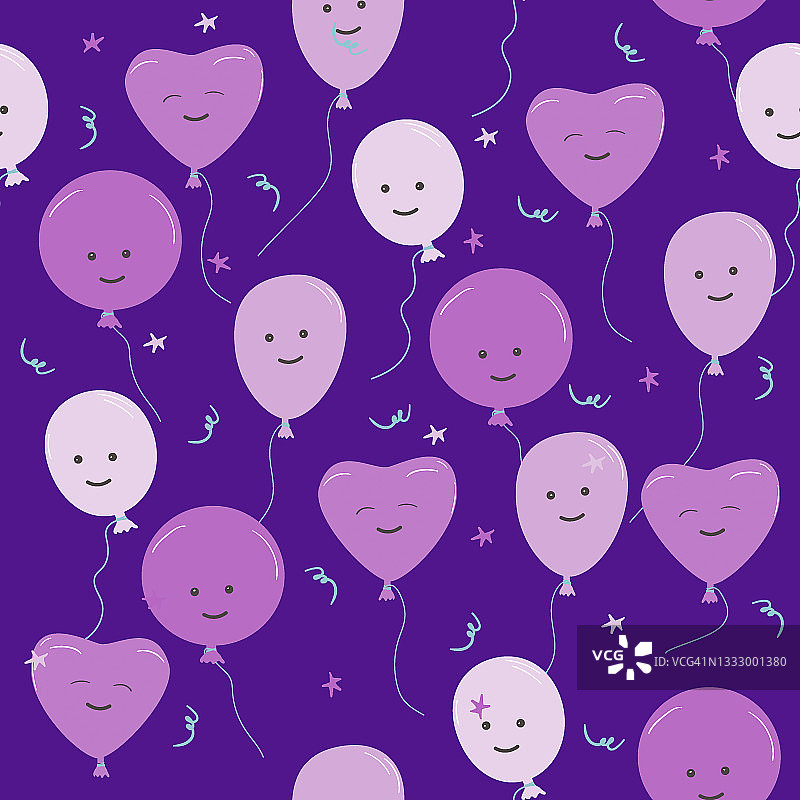 卡通气球角色无缝纹理图案图片素材