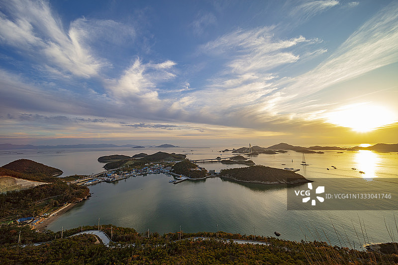 韩国姑群山岛日落图片素材
