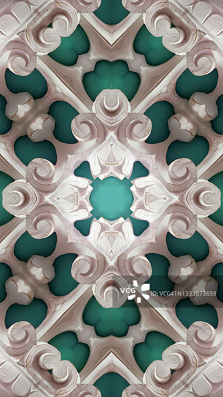 木制巴洛克墙饰万花筒图像图片素材