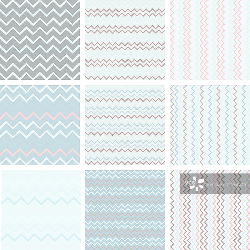 锯齿形重复线条的彩色纹理图案，适用于印刷、布料、纺织品和平面设计图片素材