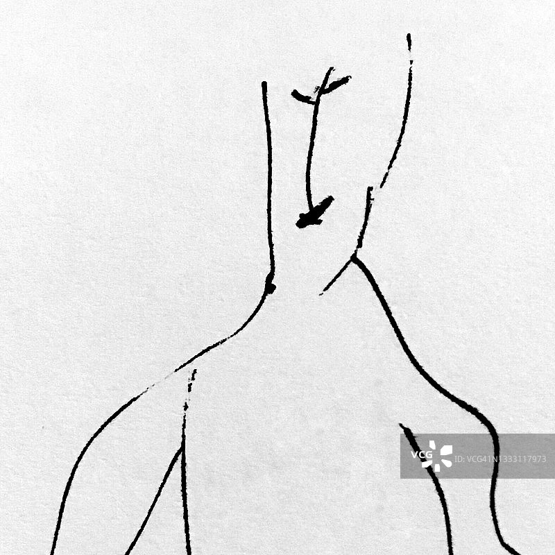 抽象男性线条画，抽象轮廓图片素材