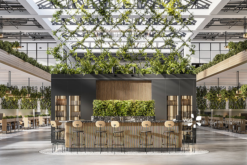 3D办公室咖啡馆商店内部图片素材