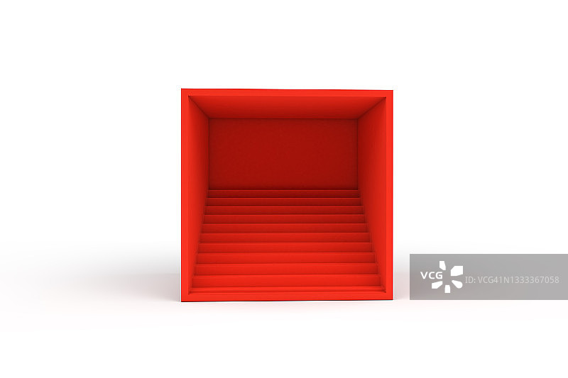 带有楼梯的3D盒子的电脑生成图像图片素材