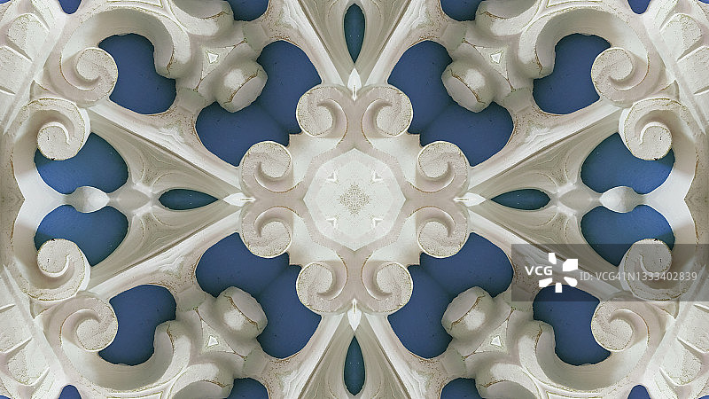 木制巴洛克墙饰万花筒图像图片素材