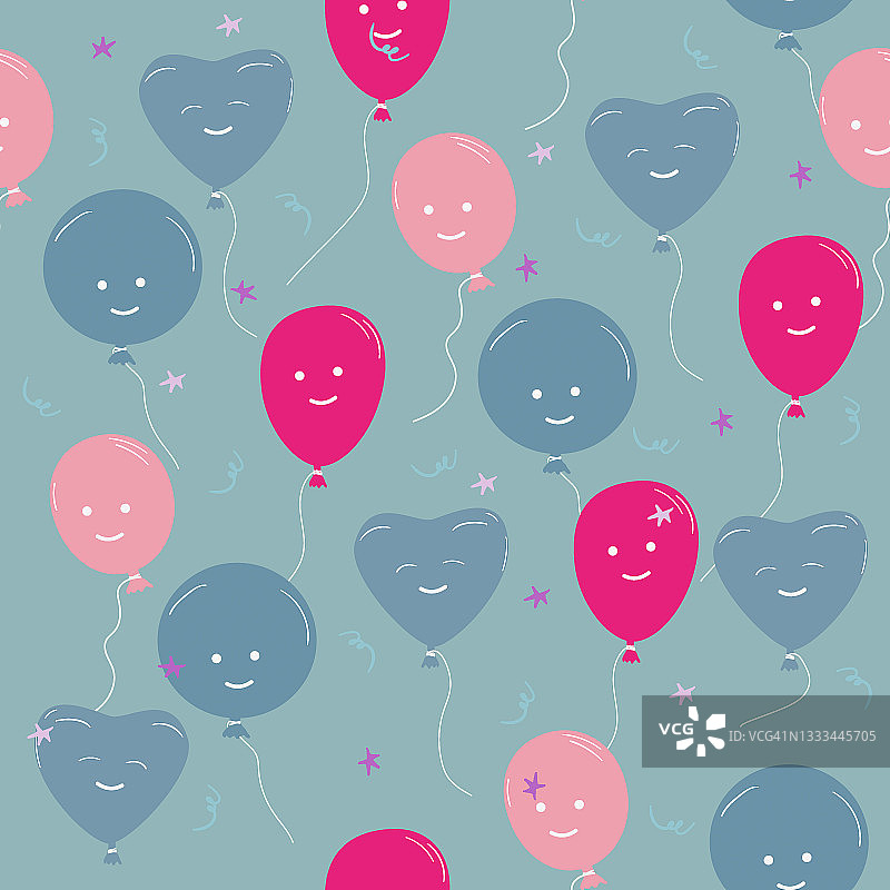 卡通气球角色无缝纹理图案图片素材