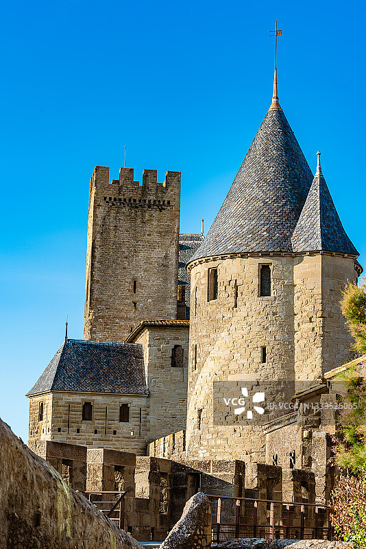 法国卡尔卡松的中世纪城堡图片素材
