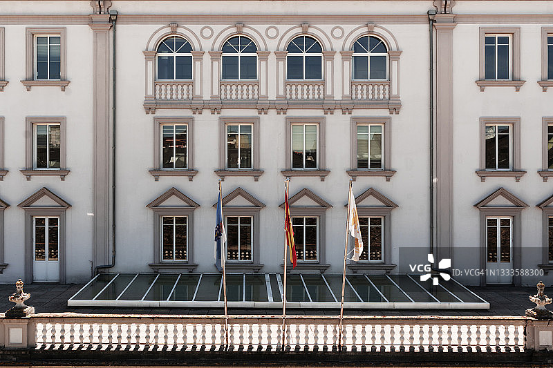 西班牙加利西亚卢戈的住宅外墙图片素材