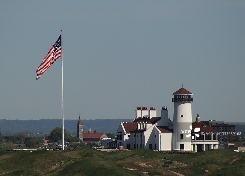 纽约湾的灯塔图片素材