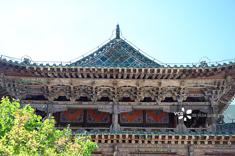 藏族文化飞檐建筑局部图片素材