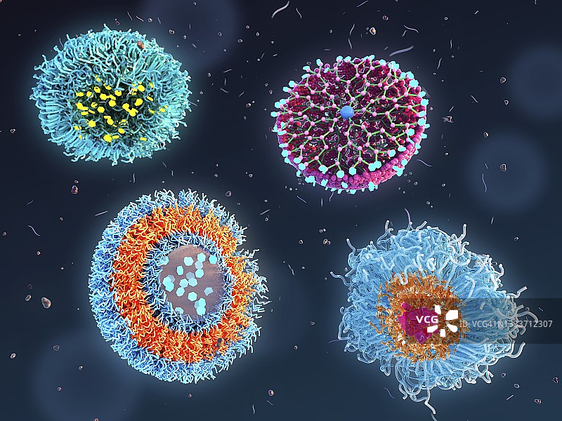 用于药物封装的聚合物纳米颗粒插图图片素材