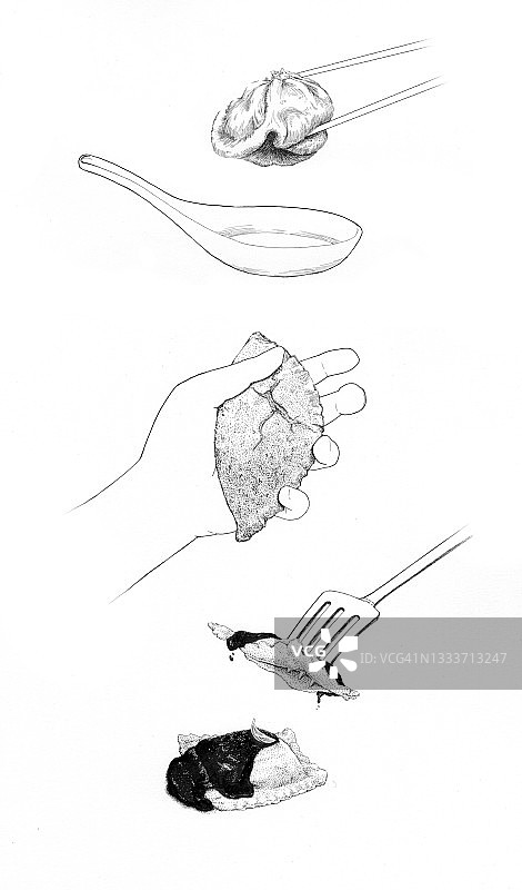 不同文化的饺子，插图图片素材