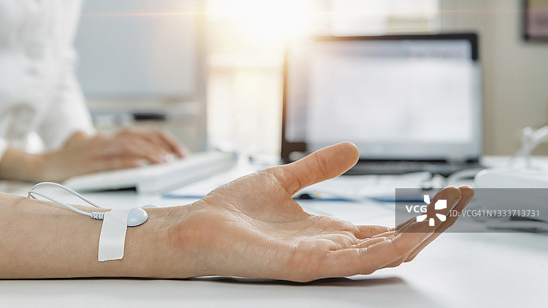 生物反馈疗法测量心率变异性图片素材