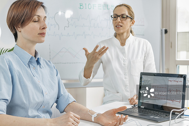 呼吸生物反馈训练图片素材