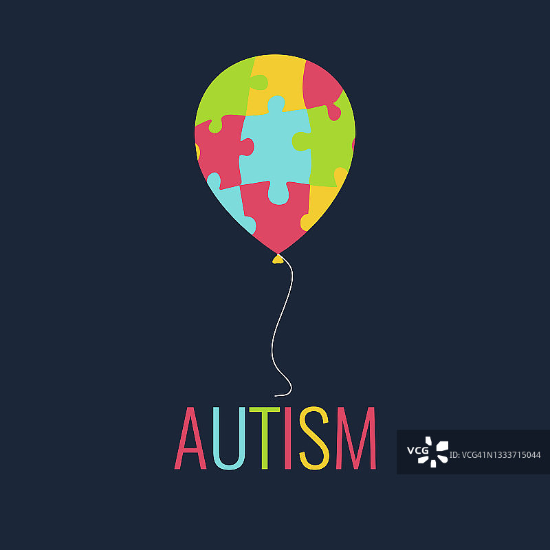 自闭症谱系障碍概念插画图片素材
