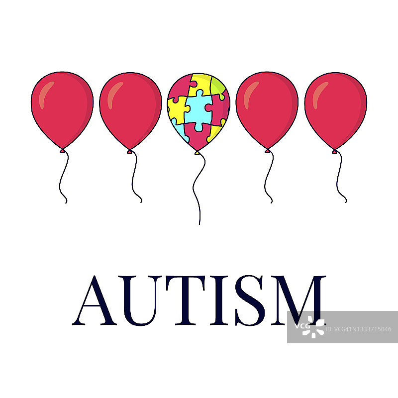 自闭症概念插画图片素材
