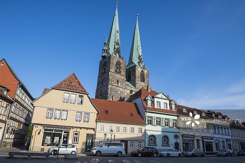 联合国教科文组织世界遗产：德国萨克森-安哈尔特州奎德林堡古镇图片素材