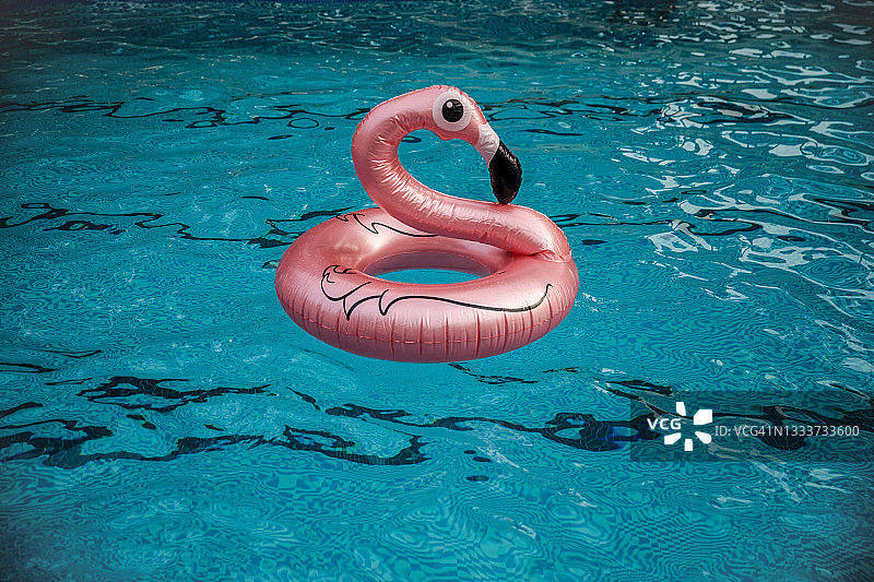 粉色充气火烈鸟图片素材