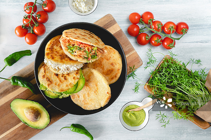 各种馅料的阿瑞帕图片素材