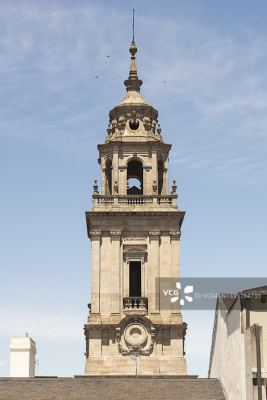 卢戈大教堂圣玛丽大教堂的高处部分，加利西亚（西班牙）图片素材