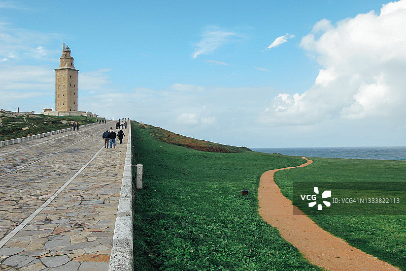 西班牙拉科鲁尼亚的赫拉克勒斯塔全景图片素材