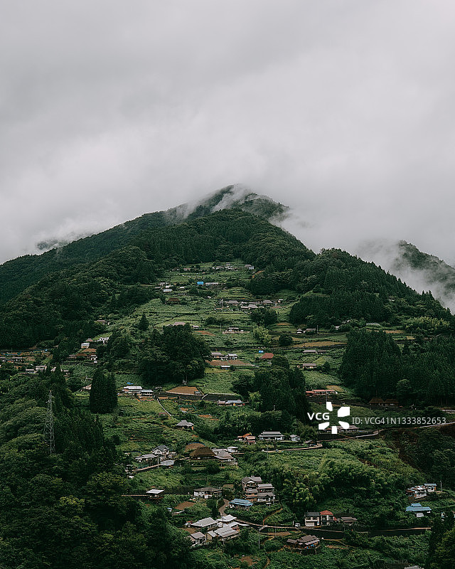 日本四国德岛县祖谷山谷的山村图片素材