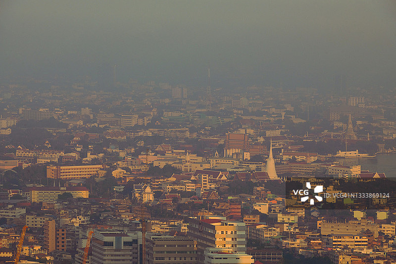 曼谷城市天际线与雾霾图片素材