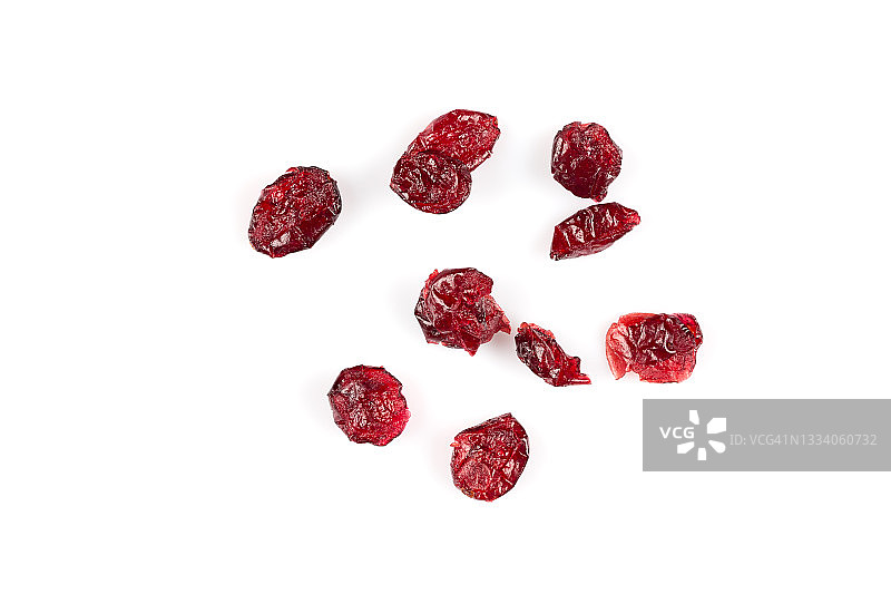 白色背景上的蔓越莓干图片素材