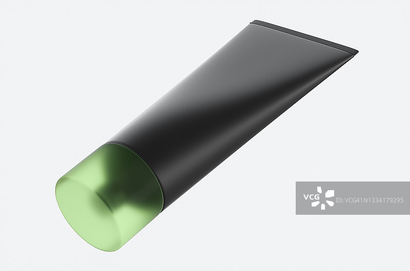 白色背景上黑色剃须膏包装模板特写图片素材