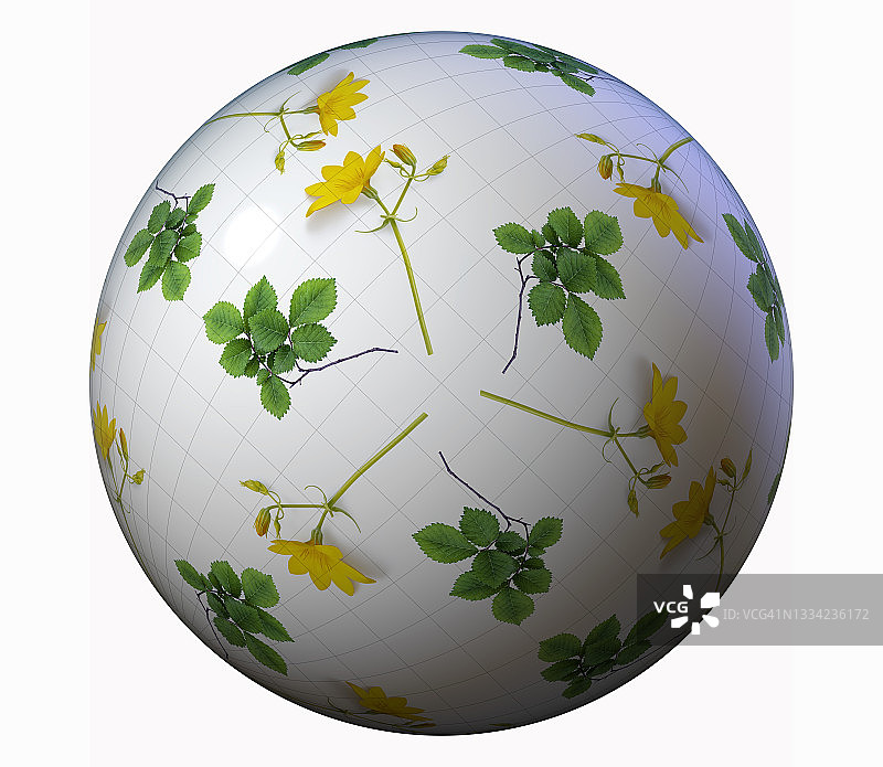 地球鲜花树木球体背景图片素材