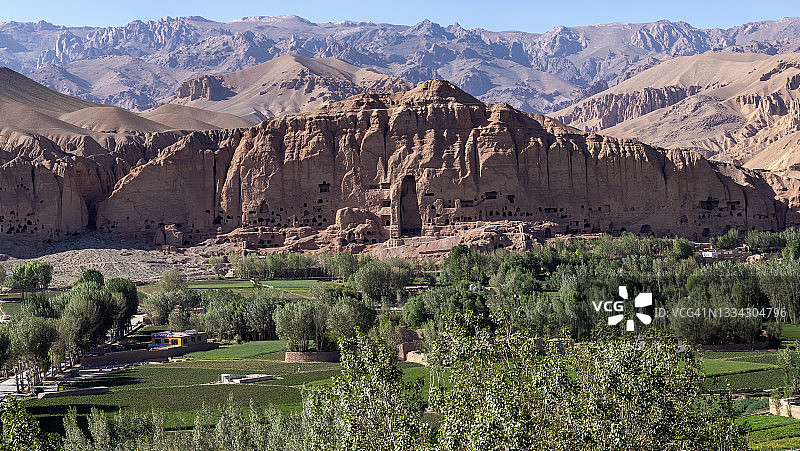 巴米扬大佛的洞穴和遗址图片素材