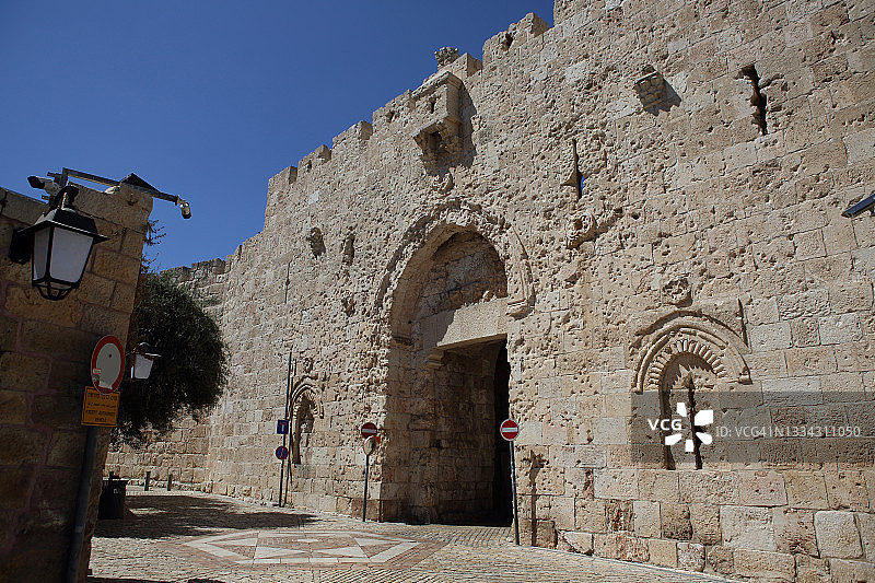 锡安门，耶路撒冷老城的八个城门之一图片素材