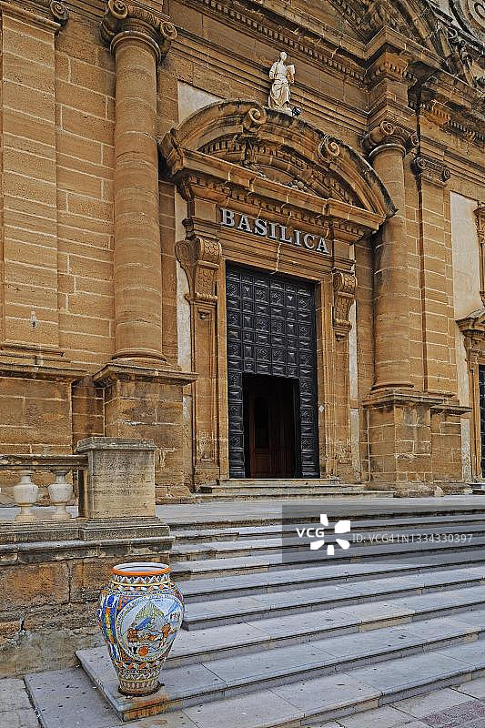 意大利西西里岛夏卡，救助圣母大教堂图片素材