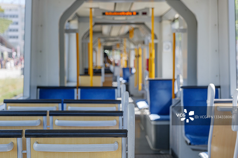 德国铁路列车车厢内部座椅特写图片素材