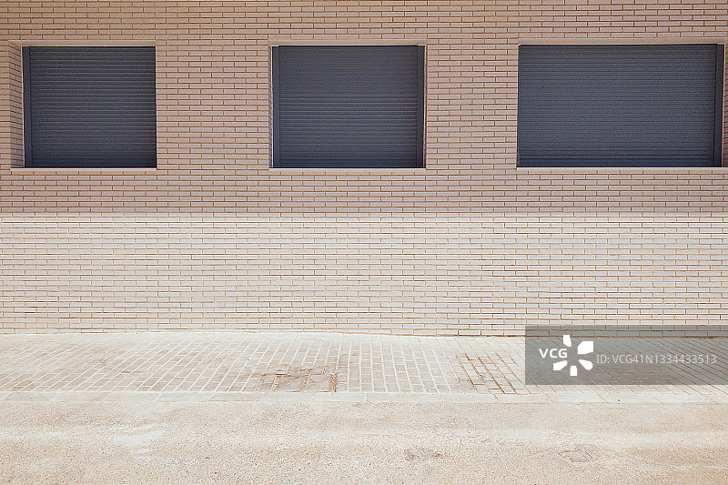 带窗户的建筑外观图片素材