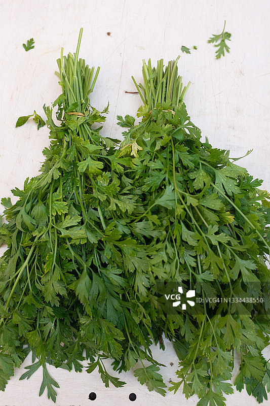 阿维尼翁市场上出售的成捆的欧芹图片素材