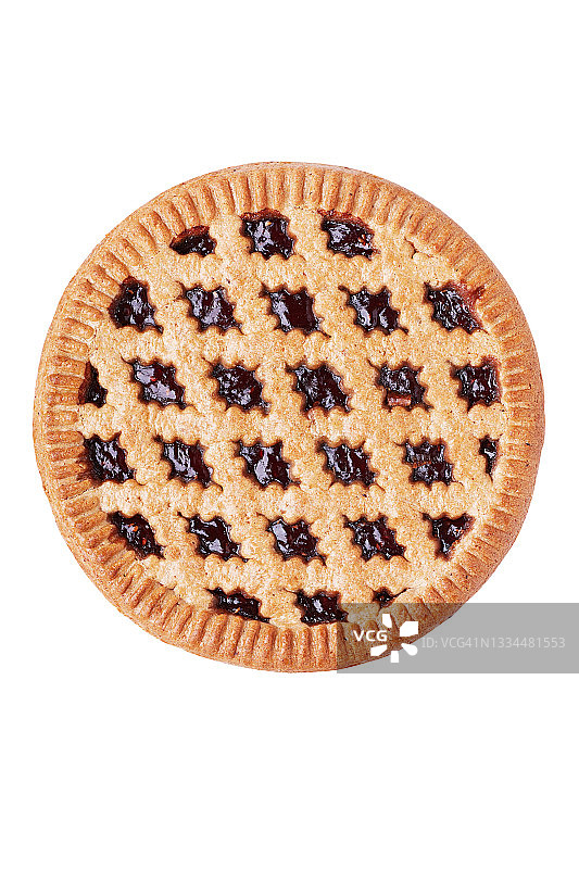 白色背景上的覆盆子派图片素材