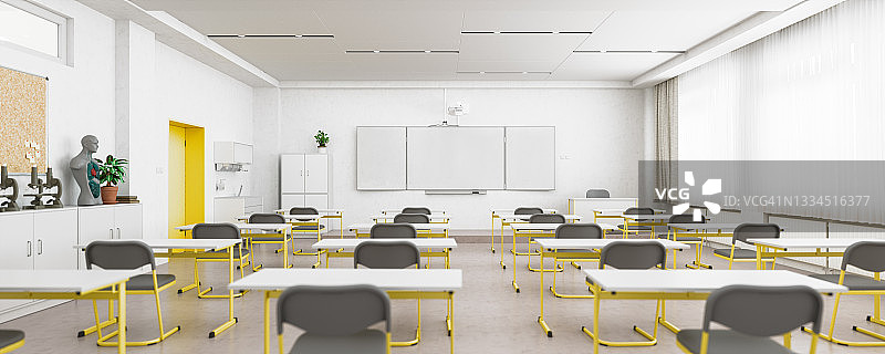 带洗手液水槽的空现代教室图片素材